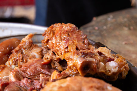 Mexico City, Mexico; 1st November 2025: Street food stand serving the famous pork carnitas tacos in...