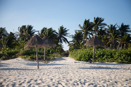 Gulf of Mexico beach in El Cuyo, a fishing village on Mexico's Yucatan Peninsula.
