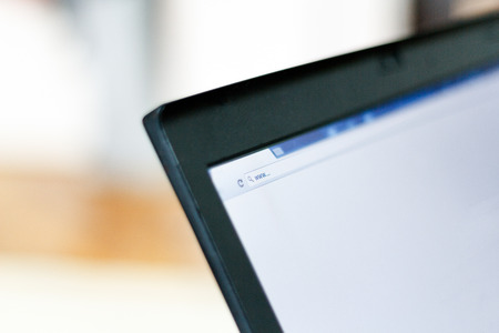 www word written on a search bar on laptop monitorの写真素材