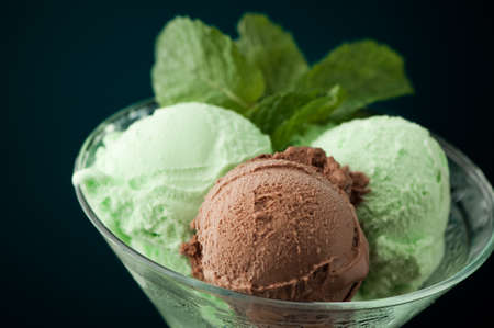 Ice cream in a vase on a dark background