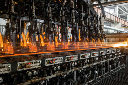 factory shop for the production of glass bottles and beverageの写真素材