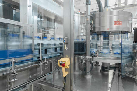for the production of plastic bottles and bottles on a conveyor belt factory