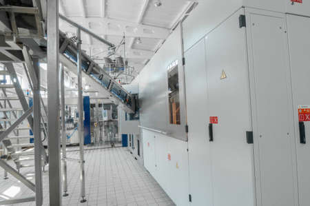 for the production of plastic bottles and bottles on a conveyor belt factory