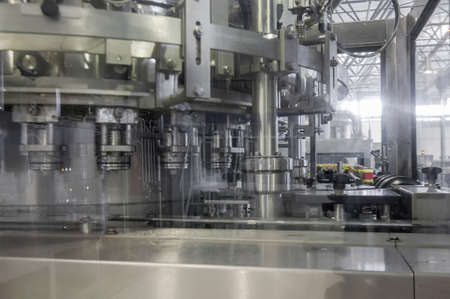 Production and bottling of drinks in tin cansの写真素材
