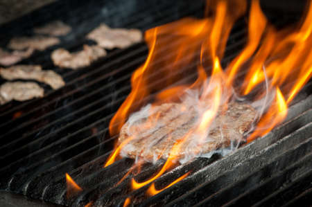 meat is cooked on the grill. barbecueの写真素材
