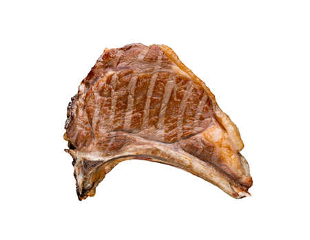 grilled meat isolated on white background close up. the view from the topの写真素材