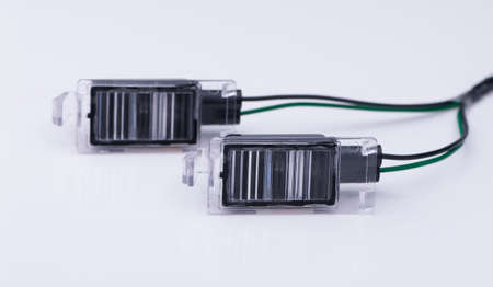 a small rectangular side-car lights isolated on white background
