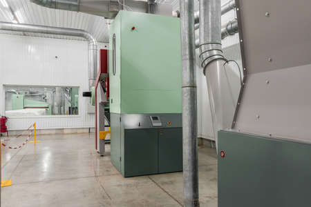 equipment in the processing shop in the textile factory