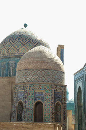 Domes and towers of Registan in Samarkand. Ancient architecture of Central Asiaの写真素材