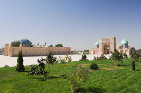External review of restored architecture of ancient buildings in Tashkent, Uzbekistanの写真素材