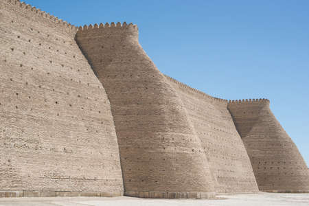Historical walls of Ark fortress in Bukhara, Central Asiaのeditorial素材