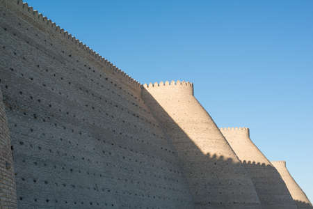 Historical walls of Ark fortress in Bukhara, Central Asiaのeditorial素材