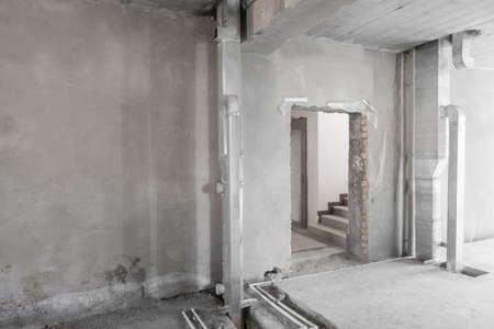 initial preparation of the premises for finishing work. plastered walls. primary repairs in the room