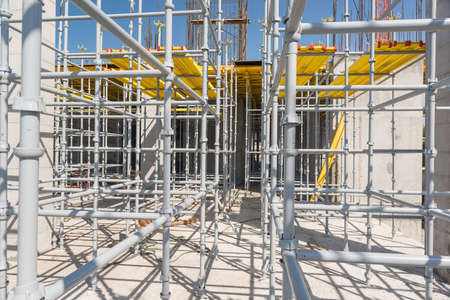 metal scaffolding and supports close-up