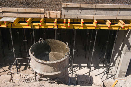 tank for pouring concrete at the construction site