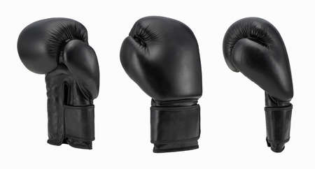black boxing gloves isolated on white background. sportswearの写真素材