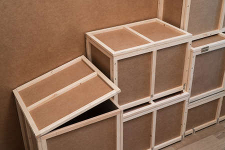 wooden plywood boxes for transportation and storage. crate for home use