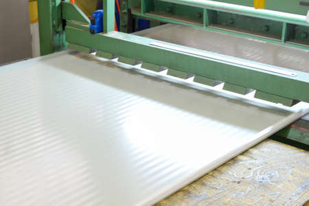 Roller press machine. Plant for the production of sandwich panels from styrofoamの写真素材
