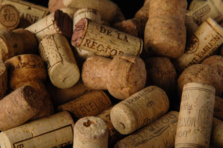 Tashkent, Uzbekistan - October 6, 2009: Heap of old vintage wine corks. Studio photography