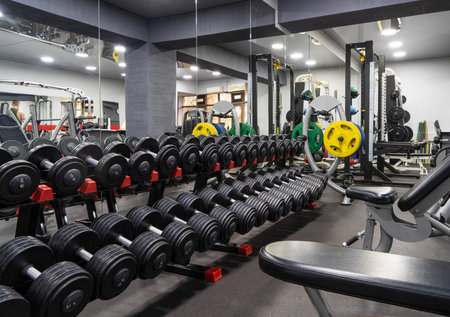 The dumbbells in the sports complex
