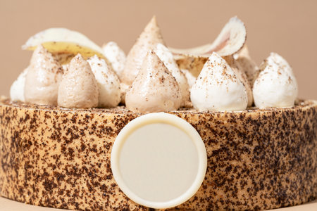 A deliciously frosted cake with an abundance of sugar crystals adorning its surface