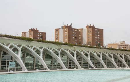 Palace of arts, Auditorium(Palau de las artes) in the City of Arts and Science, Valencia, Spain.のeditorial素材