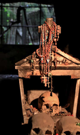 cimitero delle Fontanelle, Fontanel cemetery, old tufa quarry converted into an ossuary in Naples, Italy.のeditorial素材