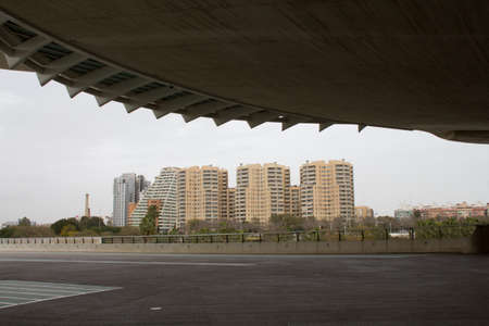 View from Palace of arts, Auditorium(Palau de las artes) in the City of Arts and Science, Valencia, Spain.のeditorial素材