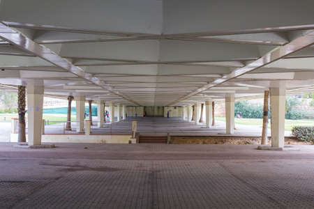 Pont de les flors (Flower Bridge),  medern bridge on Turia river, Valencia, Spain.のeditorial素材