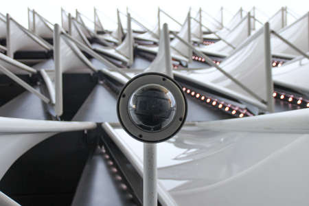 Monitoring camera in the facade of Bilbao San Mames stadium.