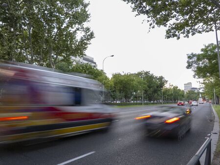 Ambulance in a street of Madrid