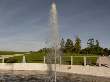 Photo of a fountain in a park of Madridの写真素材