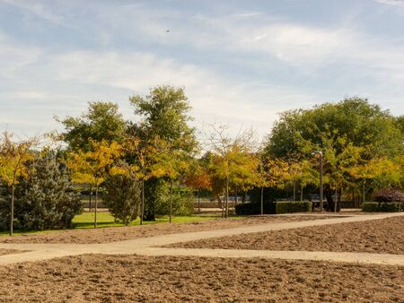 Beautiful view of a park in Madridの写真素材
