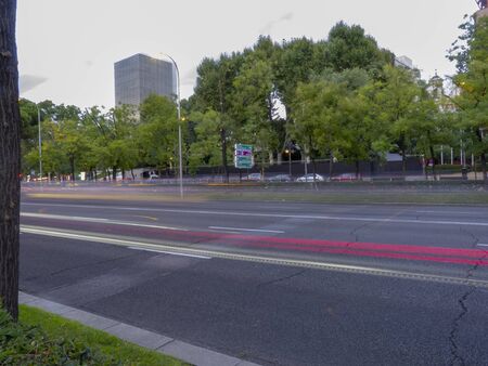 Lights in the city of Madridの写真素材