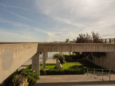 View of a beautiful park in Madridの写真素材