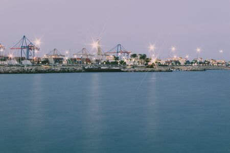 Photo of an industry port in Valenciaの写真素材