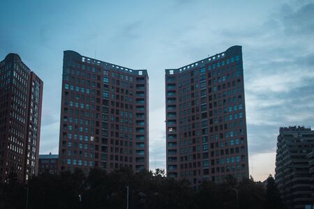 Photo of buildings in the city of Valenciaの写真素材