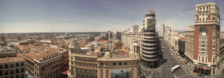 Madrid City Landscape Day Panorama, Spainのeditorial素材