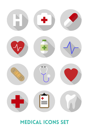 Healthcare and Medical Flat Icons Set Packの写真素材