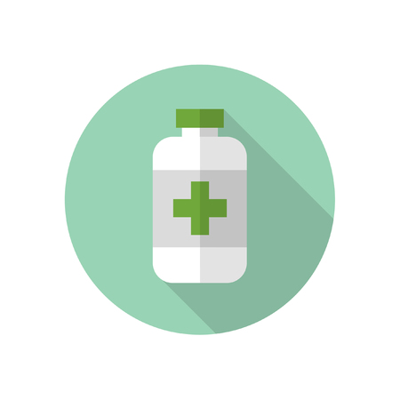 Medicine Bottle Round Flat Medical Icon Illustrationの写真素材
