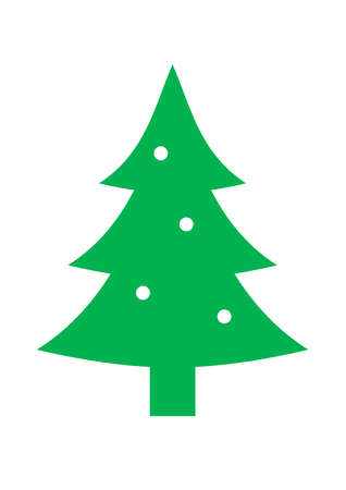 Green Christmas Tree Silhouette Icon Illustrationの写真素材