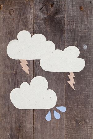 Paper clouds background with place for textの写真素材