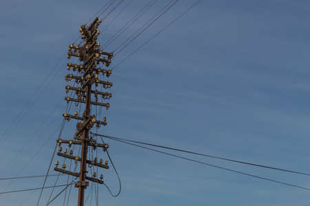 Railway electric cable pole.の写真素材