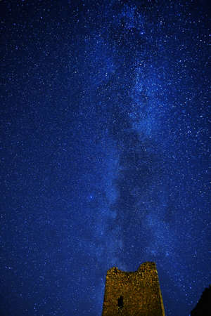 a with the milky way in the backgroundの写真素材