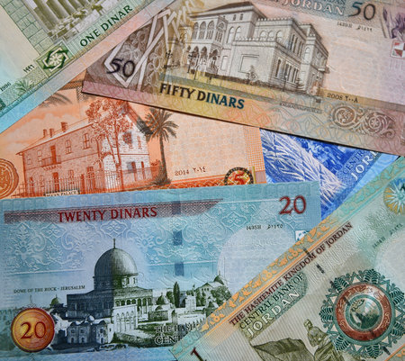 some current Jordanian banknotesの写真素材