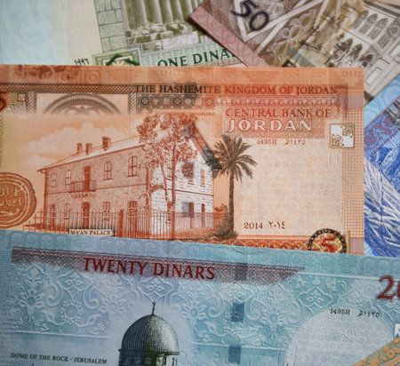 some banknotes from jordanの写真素材