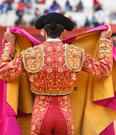 Bullfighter in traditional costume during the bullfight held in Granada, Spainの写真素材