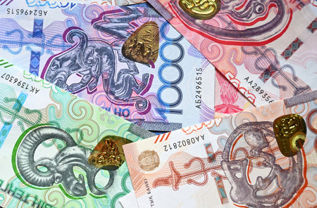 some current banknotes of Kazakhstanの写真素材