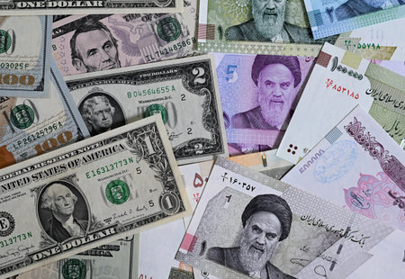 current banknotes from Iran and the United States