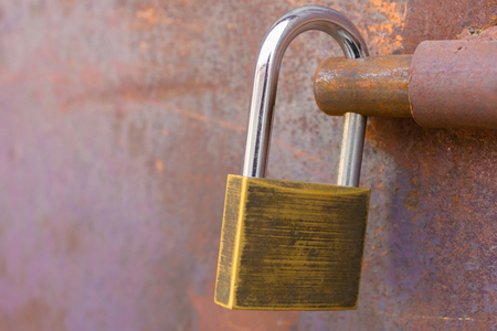 Macro detail of an old padlockの写真素材